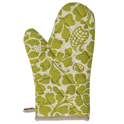 BALINESE OVEN MITT IN CREAM AND AVOCADO PRINT BALINESE OVEN MITT IN CREAM AND AVOCADO PRINT